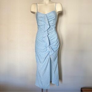 Likely - Sallie Floral Ruffled Midi Dress - Blue Bell  - Size 4